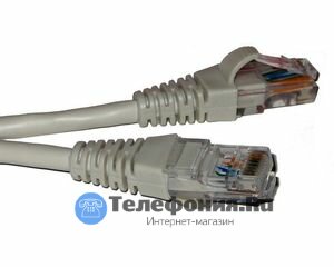 Патч-корд компьютерный 1м, RJ45-RJ45, категория 5е, серый SINELLS RJ45-RJ45-5-1