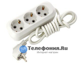 Удлинитель с трехместной розеткой и заземляющим контактом 2 м SV-010-2