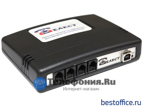 Telest RL1-C Система записи телефонных разговоров на компьютер (через USB) для 4 аналоговых линий (с CallerID)