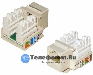 Модуль Keystone Jack RJ-45 (8P8C), категория 5e, 110 IDC SINELLS SNL-1108p8c5