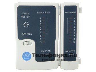 Кабельный тестер для витой пары прозвонка RJ45+RJ12  SINELLS NS-468